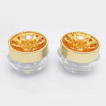 S18  5g 10g In Stock Ready to Ship Double Wall Gold Lid Transparent Body Round Acrylic Cream Jar